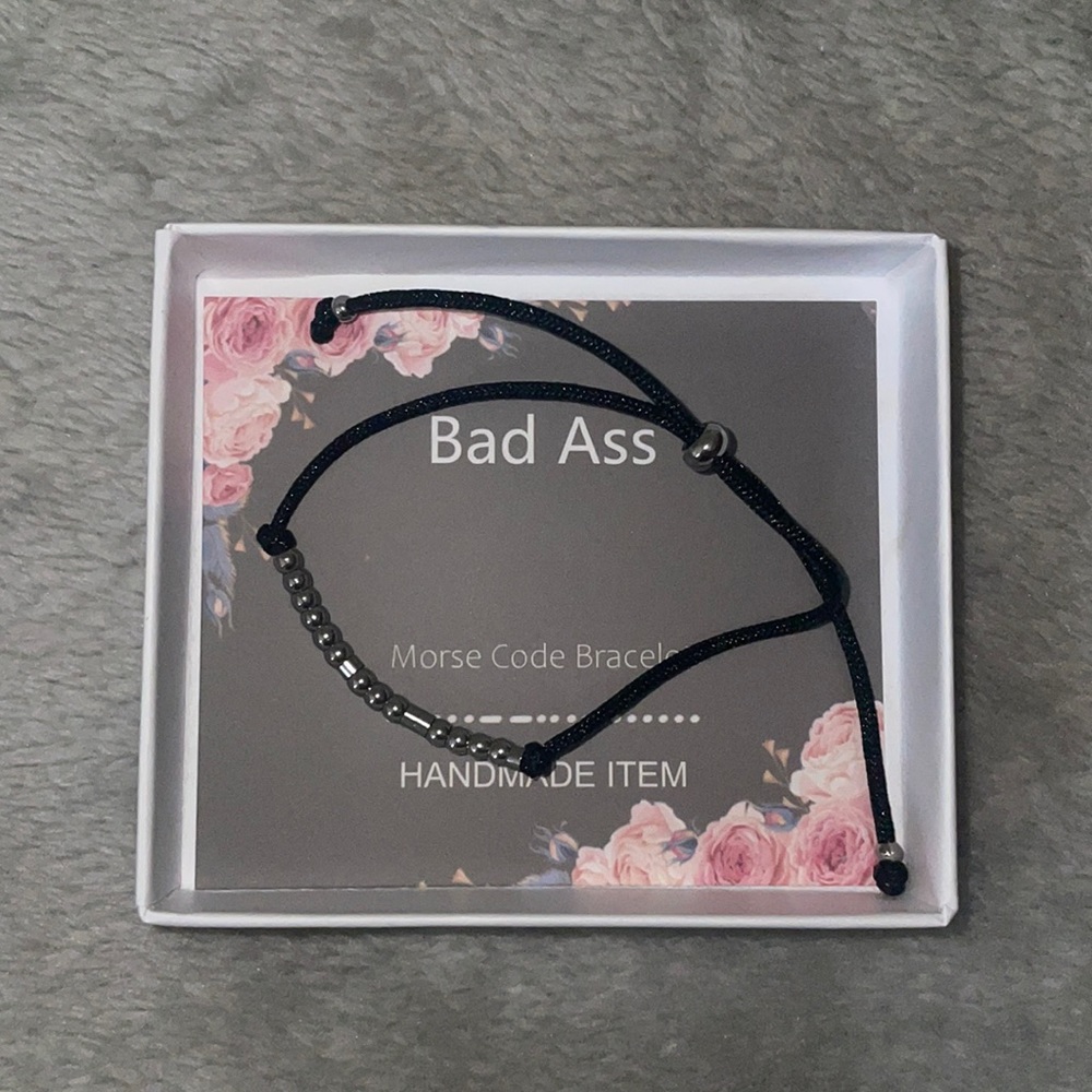 NWOT Morse Code Bracelet: Bad Ass